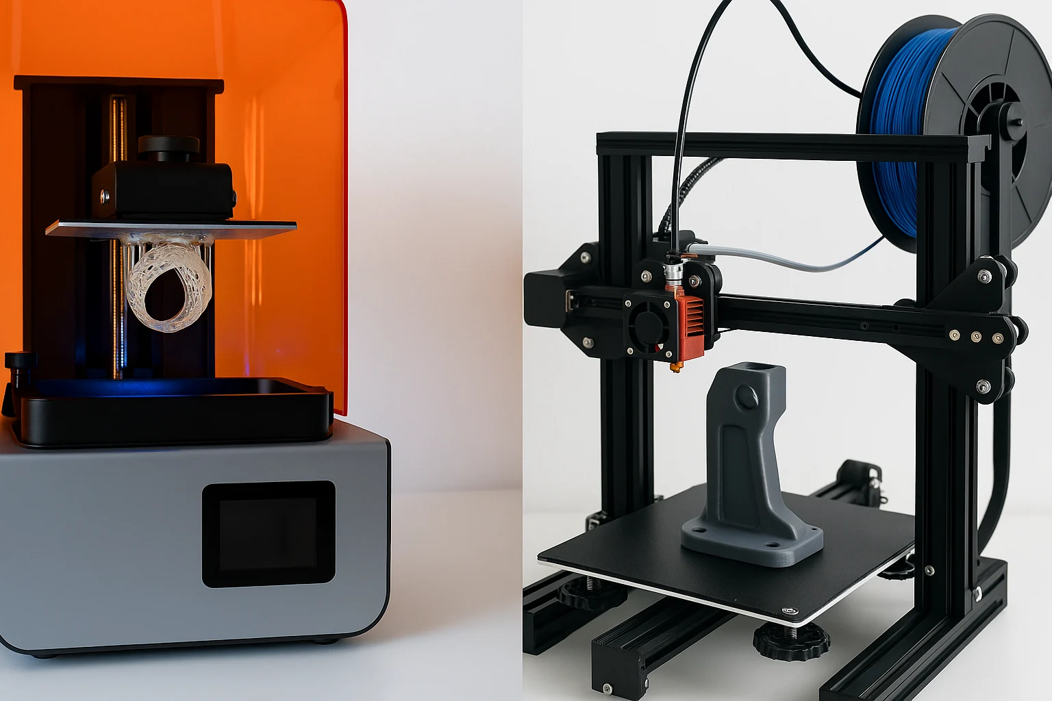پرینتر سه‌بعدی رزینی در مقابل پرینتر فیلامنتی؛ تفاوت‌ها، مزایا و معایب- 3dbama
