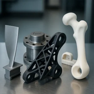 قطعات چاپ‌شده سه‌بعدی در صنایع مختلف از جمله هوافضا، خودرو و تجهیزات پزشکی.
