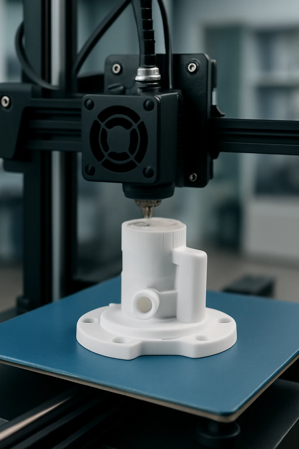 پرینتر FDM خانگی در حال چاپ قطعه مکانیکی دقیق با لایه‌های واضح | 3dbama